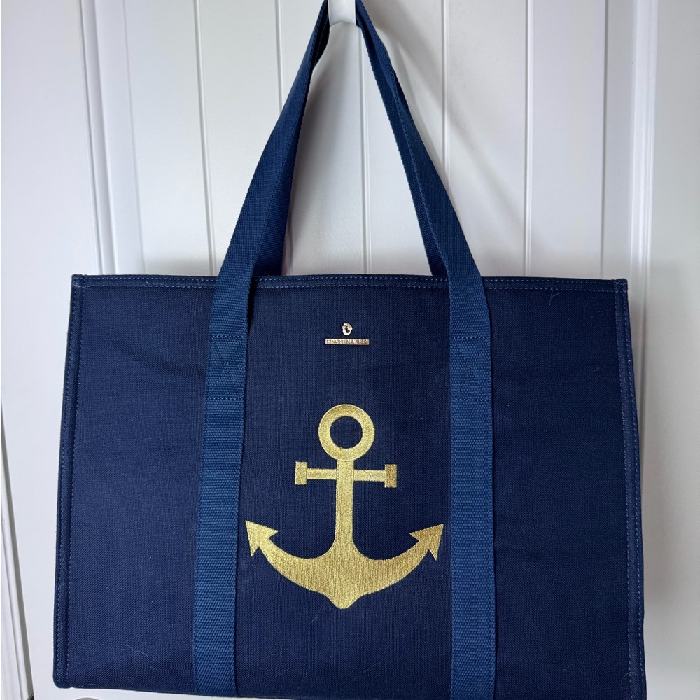 Spartina 449 Navy and Gold Anchor Tote